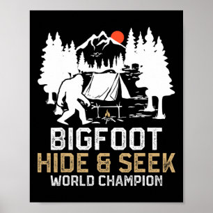 Poster Champion du Monde de Cache-Cache de Bigfoot Drôle