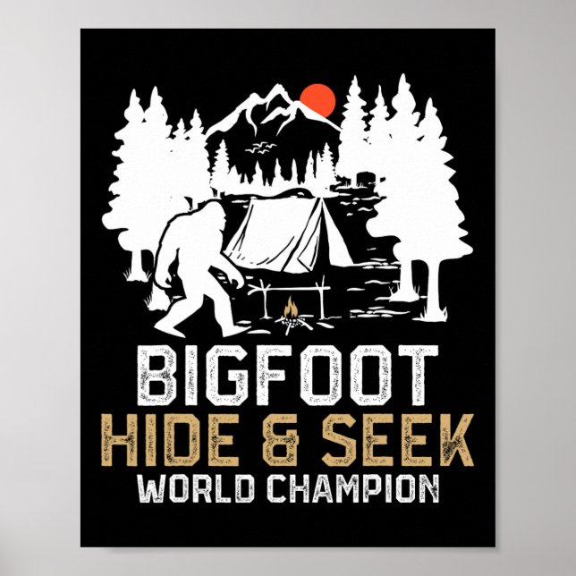 Poster Champion du Monde de Cache-Cache de Bigfoot Drôle  (Devant)