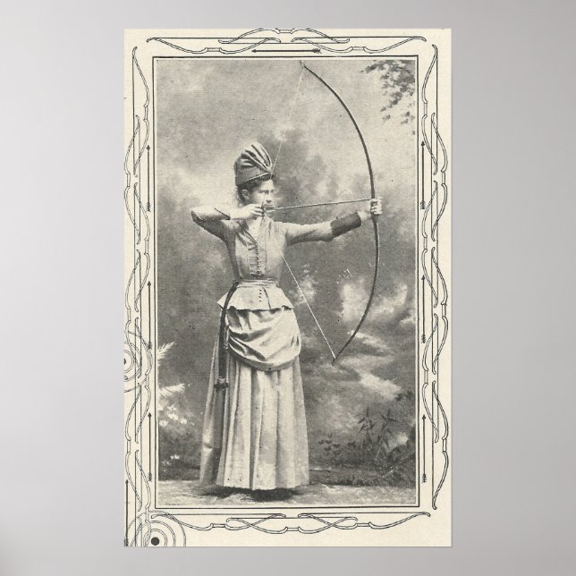 Poster Champion féminine de tir à l'arc 1904 (Devant)