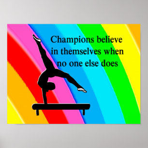 POSTER CHAMPION GYMNASTIQUE FILLE