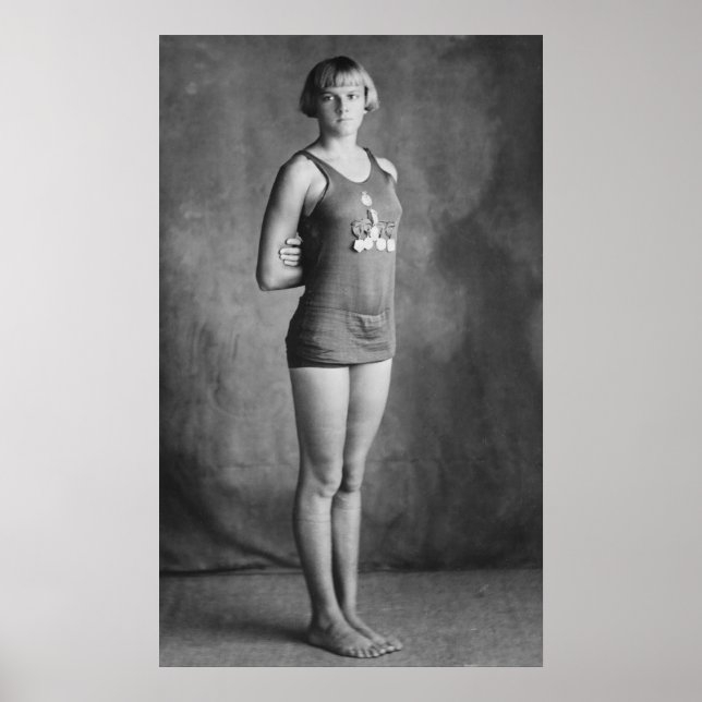 Poster Champion olympique de natation, années 1920 (Devant)