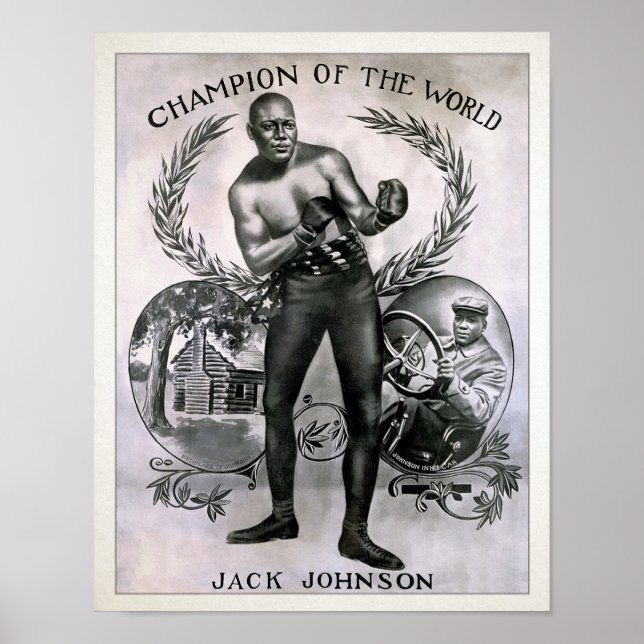 Poster Champion vintage Jack Johnson (Devant)