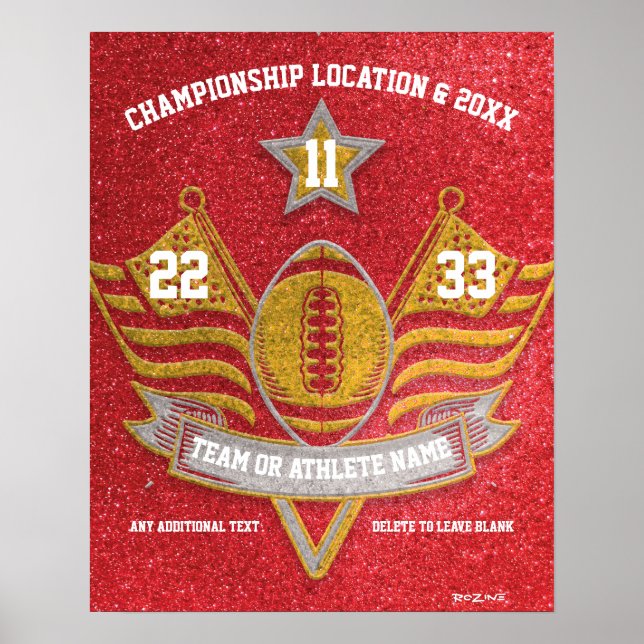 Poster Championnat de football sportif Parties scintillan (Devant)