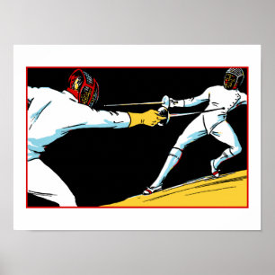 Poster Championnat d'escrime rétro et
