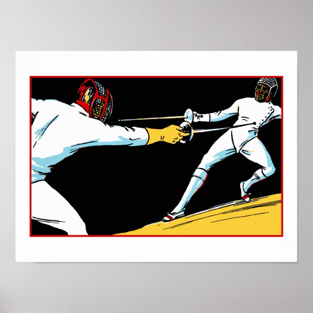 Poster Championnat d'escrime rétro et (Devant)