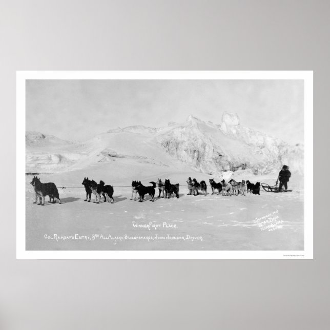 Poster Champions de traîneau à chiens Alaska 1910 (Devant)