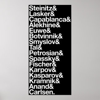 Poster Champions du monde des échecs