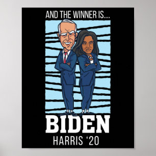 Poster Champions gagnants Président Joe Biden Kamala Harr