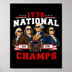 Poster Champions nationaux de 1776 drôles patriotiques 25