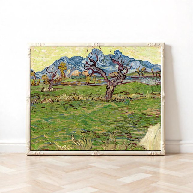 Poster Champs à proximité des Alpilles Vincent van Gogh (Créateur téléchargé)
