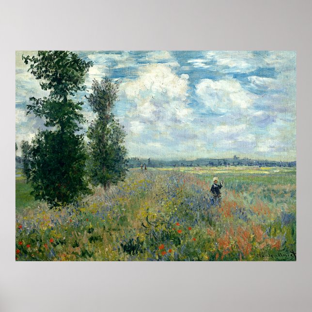 Poster Champs Claude Monet Poppy (Devant)
