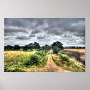 Poster Champs d'Angleterre Paysage HDR Photo