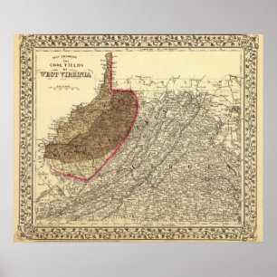 Poster Champs de charbon en Virginie-Occidentale