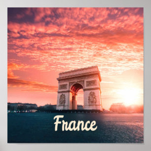 Poster Champs-Élysées France Paris