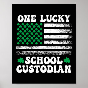 Poster Chanceux Concierge de l'école St Patricks Day