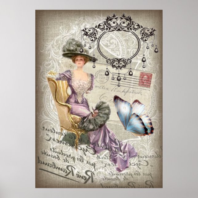 Poster chandelier chic chandelier victorien Vintage (Devant)
