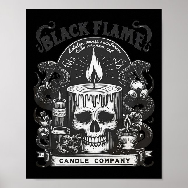 Poster Chandelle Black Flame Company Halloween Skullcap S (Devant)