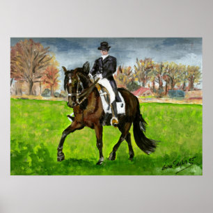 Poster Changez le vrai portrait de cheval de dressage