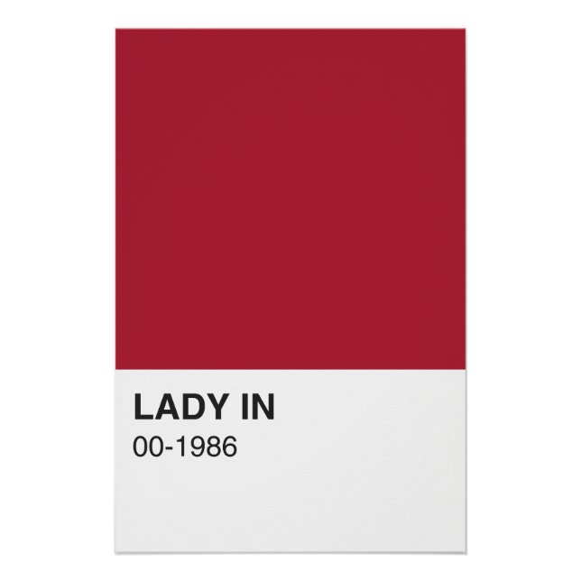 Poster Chanson couleur rouge dame - Pleine largeur (Devant)