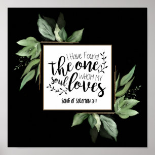 Poster Chanson de Salomon 3:4 J'ai trouvé le Mariage uniq