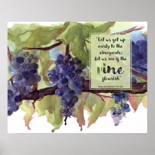 Poster Chanson des vignes Cantique de Salomon Vin Merlot