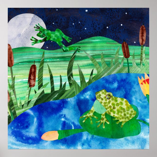 Poster Chansons nocturnes de l'étang de grenouille (Devant)