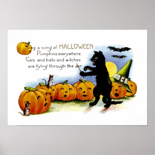 Poster Chanter une chanson d'Halloween (Devant)