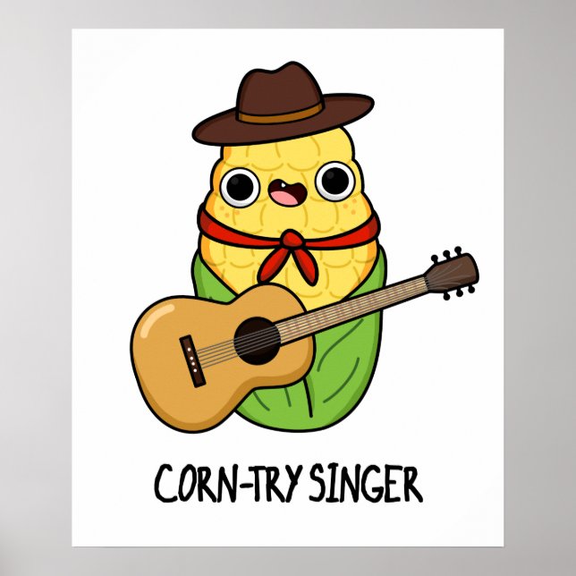 Poster Chanteur de corne Funny Corn Pun (Devant)