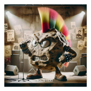 Poster Chanteur Imaginaire Rock Punk