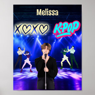 Poster Chanteur K-Pop sur scène XoXo Love K-Pop Music Cus