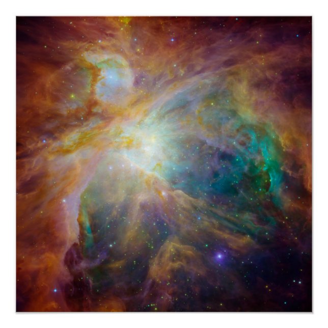 Poster Chaos au coeur du composite Spitzer Hubble Orion (Devant)