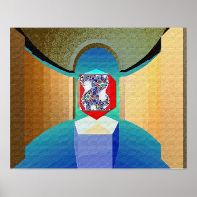 Poster CHAOS ET ORDER TEMPLE Surreal Fractal Art (Devant)