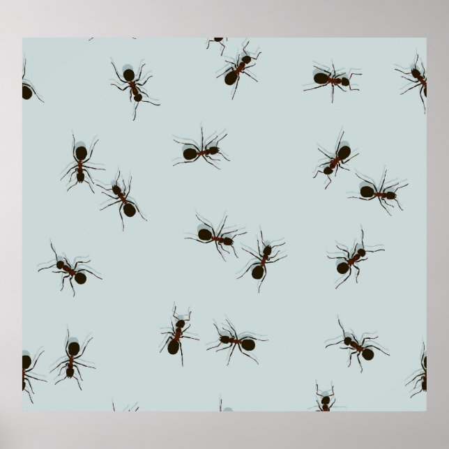 Poster Chaotique Red Ants Motif élégant (Devant)
