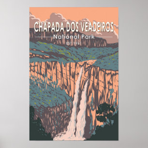 Poster Chapada Dos Veadeiros Parc national Brésil Voyage