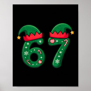 Poster Chapeau de lutin de Noël viral 67 6 7 Tendance Mem