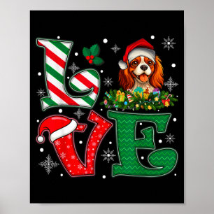 Poster Chapeau de Père Noël Amour Cavalier King Charles S