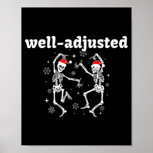 Poster Chapeau de Père Noël squelette bien ajusté Chiropr