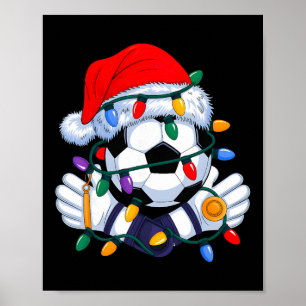 Poster Chapeau de sport de Noël Soccer Xmas Santa Hommes