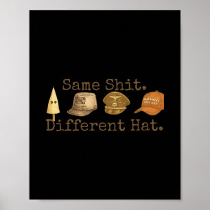 Poster Chapeau drôle différent même rétro humour politiqu