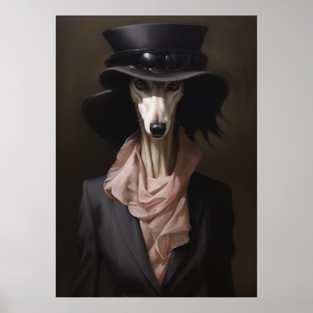 Poster Chapeau supérieur Lady Saluki (Devant)