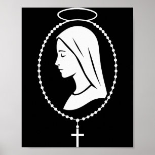 Poster Chapelet de la Vierge Marie - Art de prière cathol