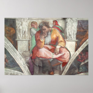Poster Chapelle Sixtine Plafond : Prophète Jeremiah