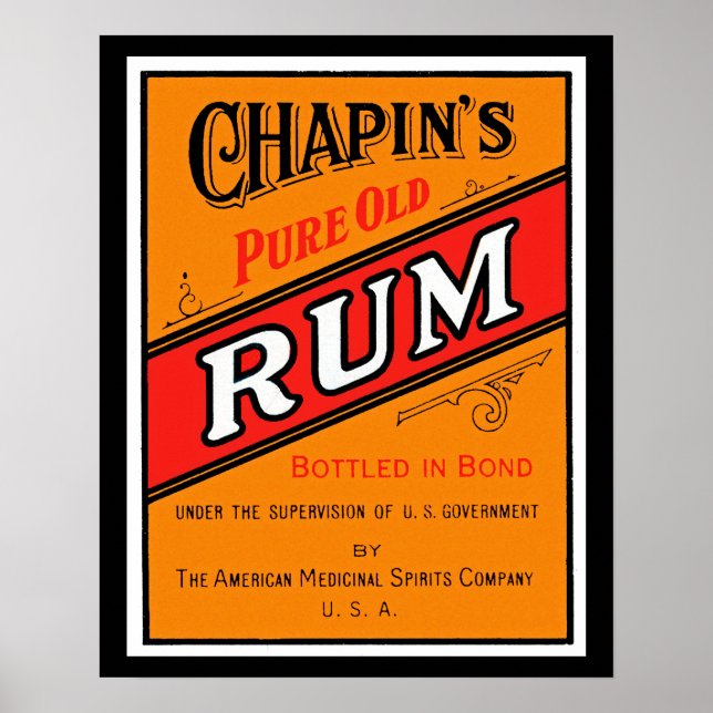 Poster Chapins Pure Vieux Étiquette de rhum (Devant)