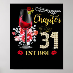 Poster Chapitre 31 ans EST 1991 31e anniversaire Rose rou