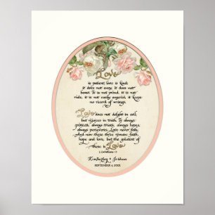 Poster Chapitre Amour, 1 Corinthiens 13 Calligraphie