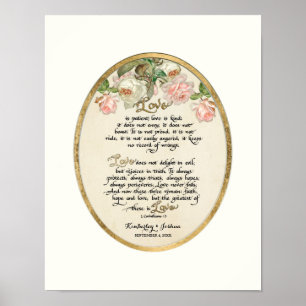 Poster Chapitre Amour, 1 Corinthiens 13 Calligraphie