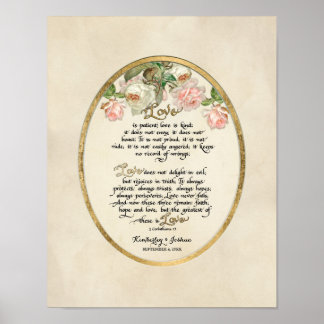 Poster Chapitre Amour, 1 Corinthiens 13 Calligraphie