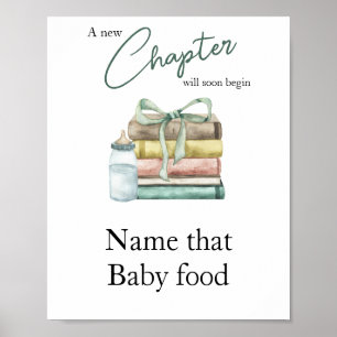 Poster Chapitre Histoire Baby shower Nom de l'aliment pou