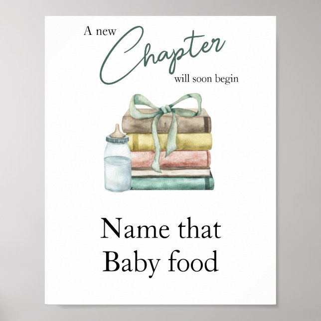 Poster Chapitre Histoire Baby shower Nom de l'aliment pou (Devant)