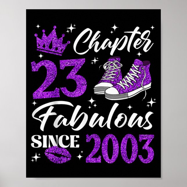 Poster Chapter 23 Fabulous Since 2003 23rd Birthday Women (Devant)